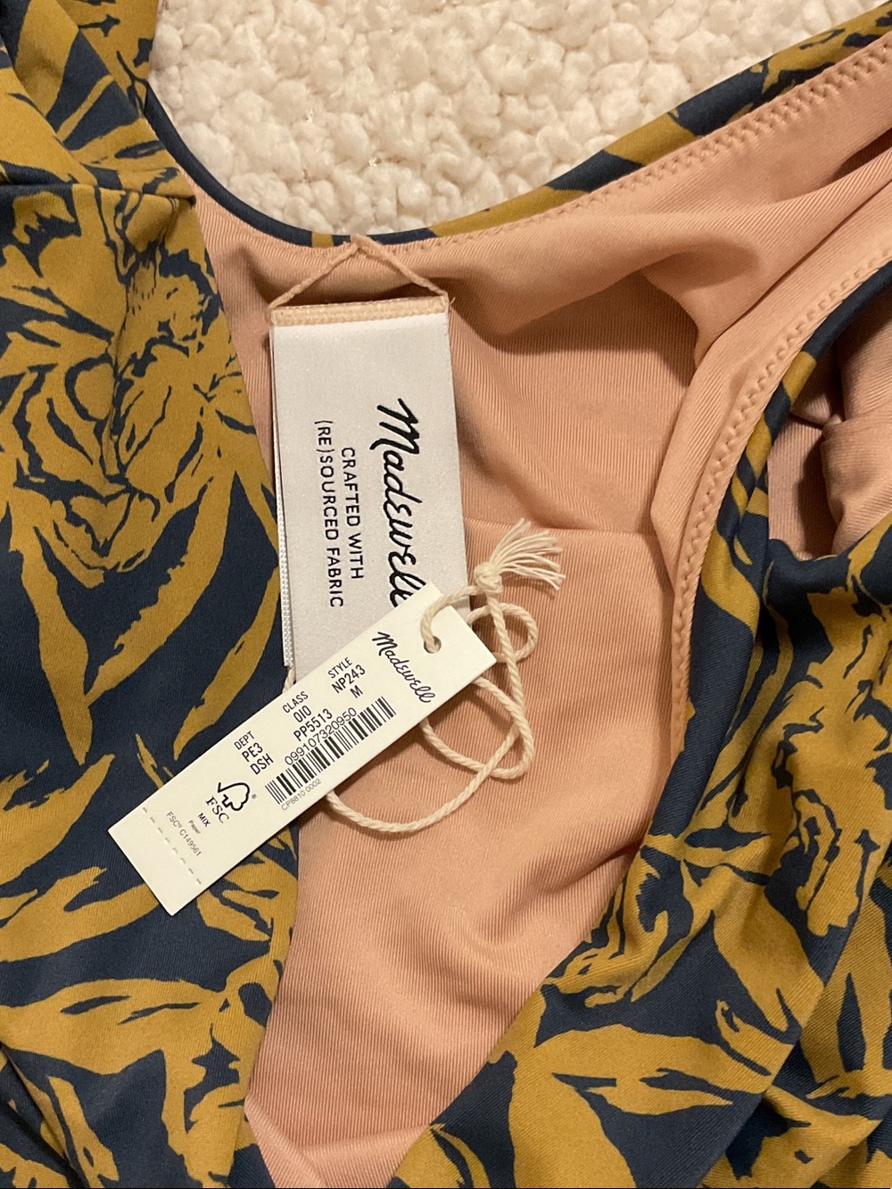NWT Madewell Scoop-Neck One-Piece Swimsuit in Floral Medium - Picture 4 of 5